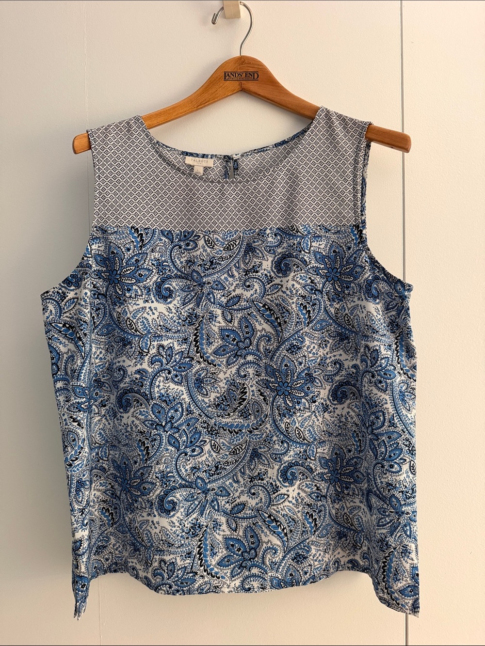 Talbots Blue and White Paisley Sleeveless Camisole